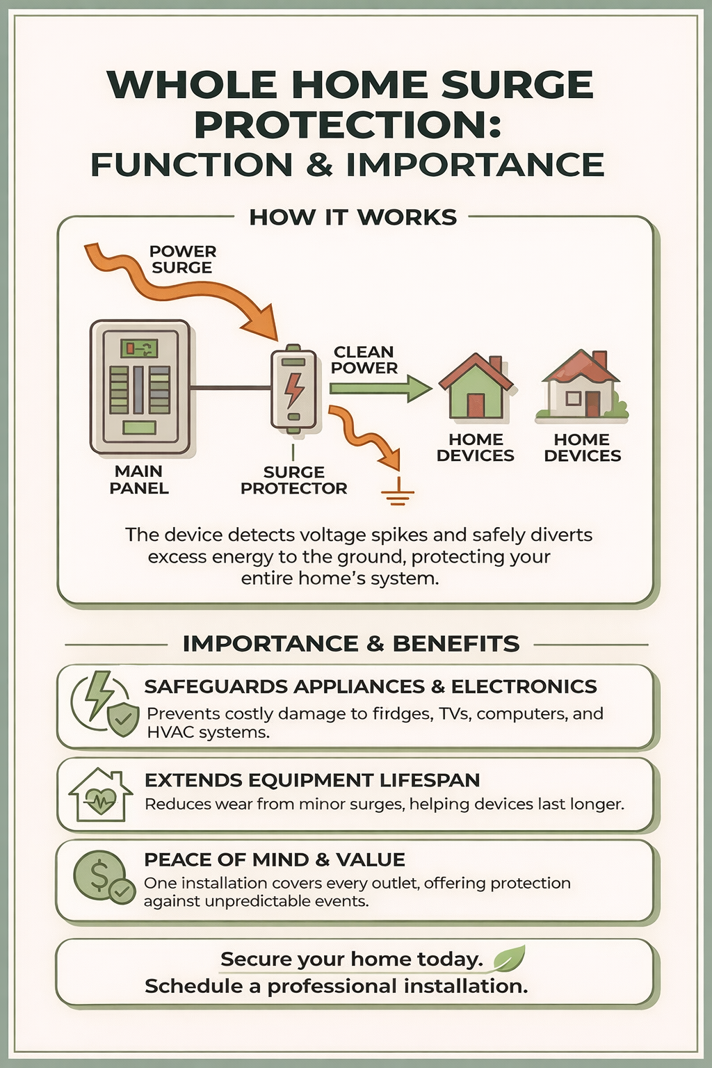 Whole-Home Surge Protection infographic